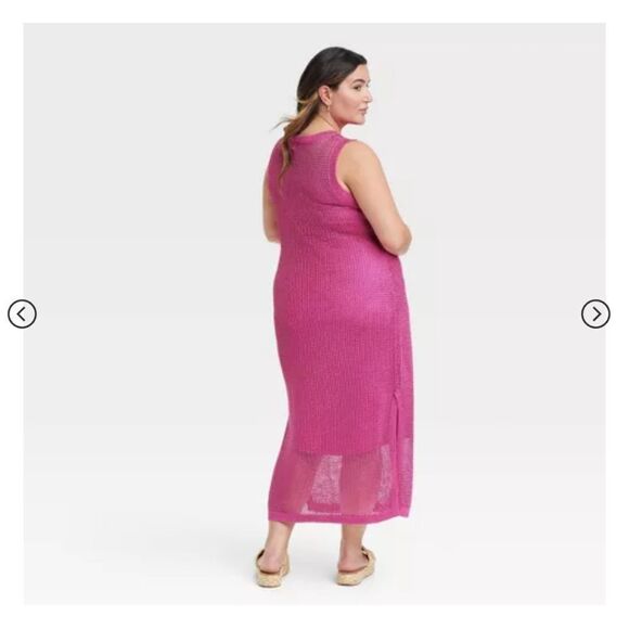 🆕🔥Openwork Midi Tank Dress from A New Day - Pink - Picture 4 of 5